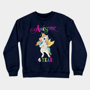 4th Birthday Unicorn Crewneck Sweatshirt